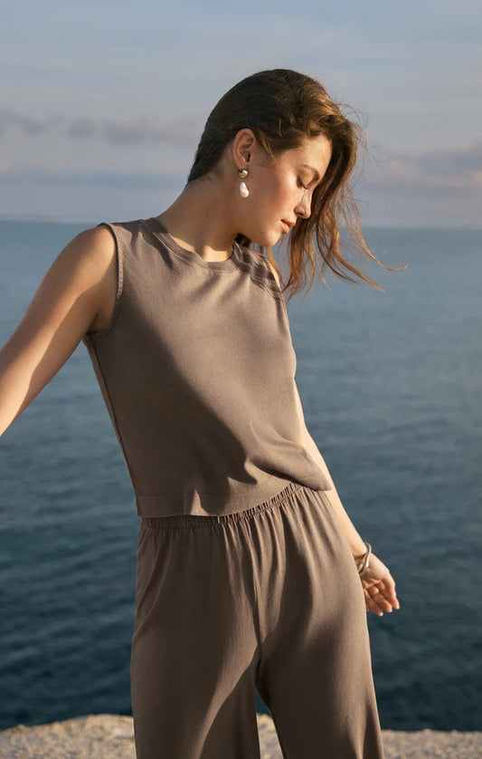 Sloane Cotton Jersey Tank (Perfectly Taupe)