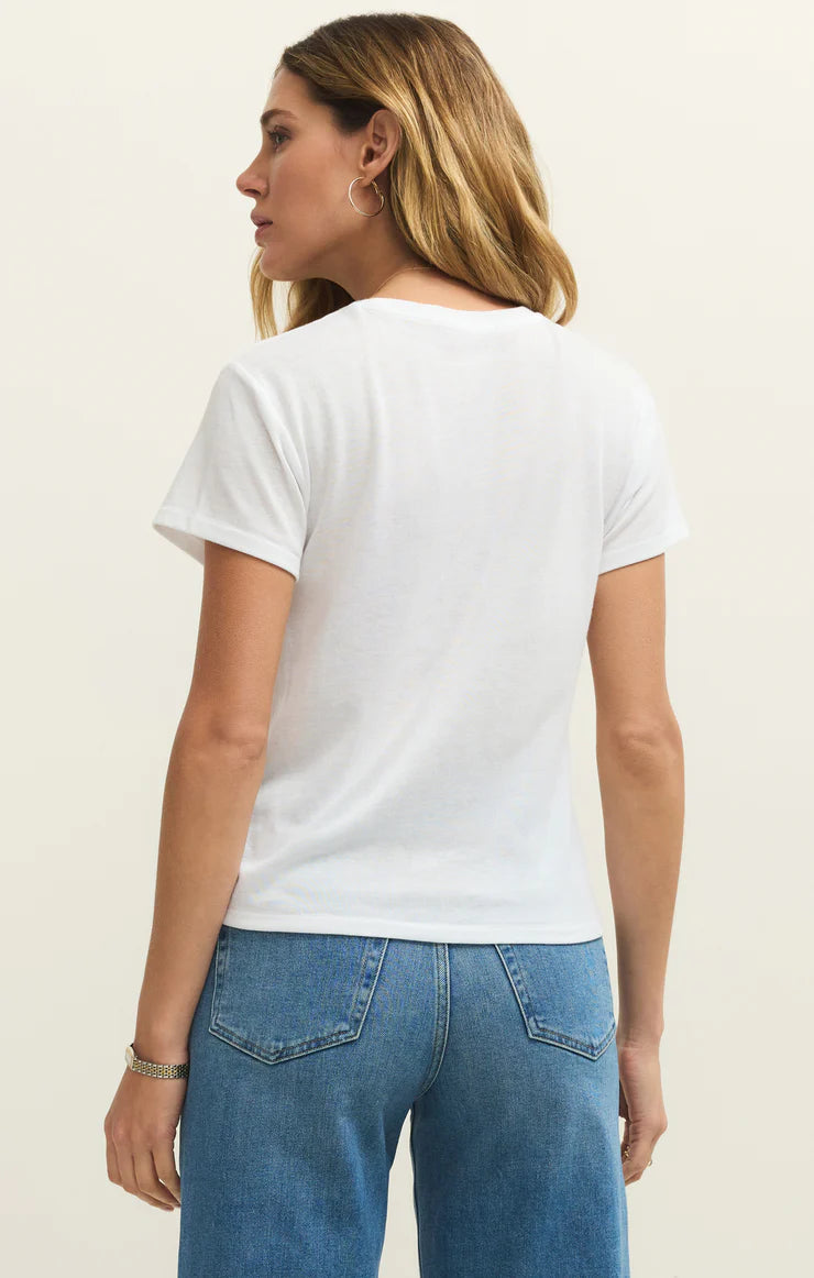 White Tourist Knit Jersey Tee