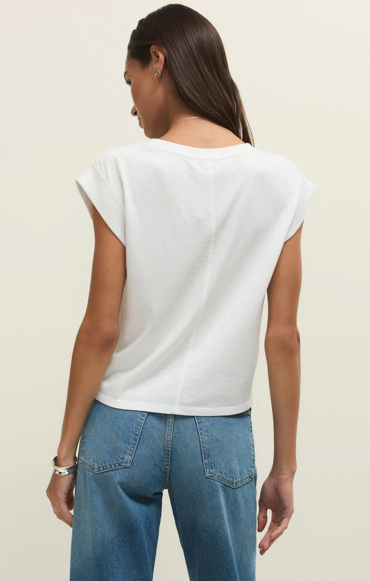 White Camino Cotton Jersey Tee