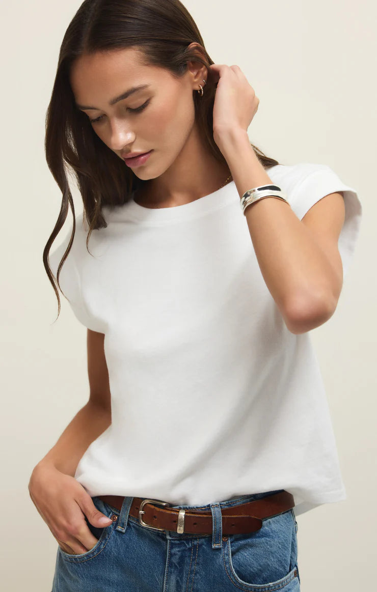 White Camino Cotton Jersey Tee