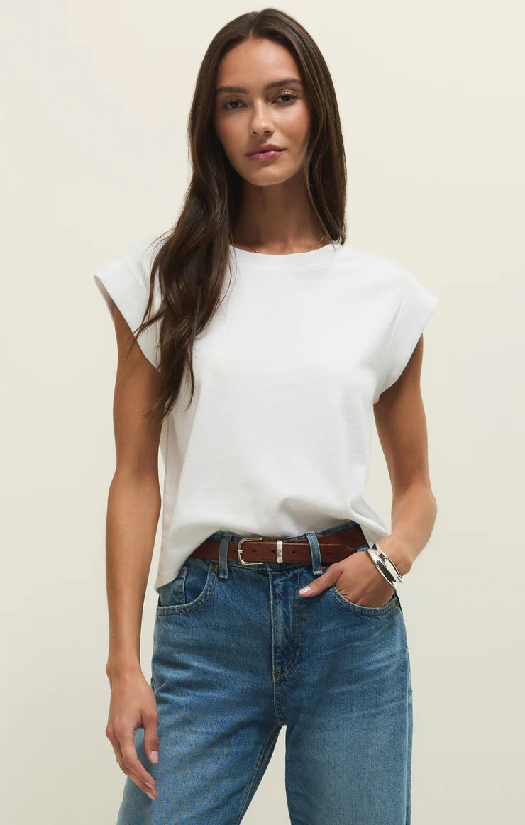 White Camino Cotton Jersey Tee