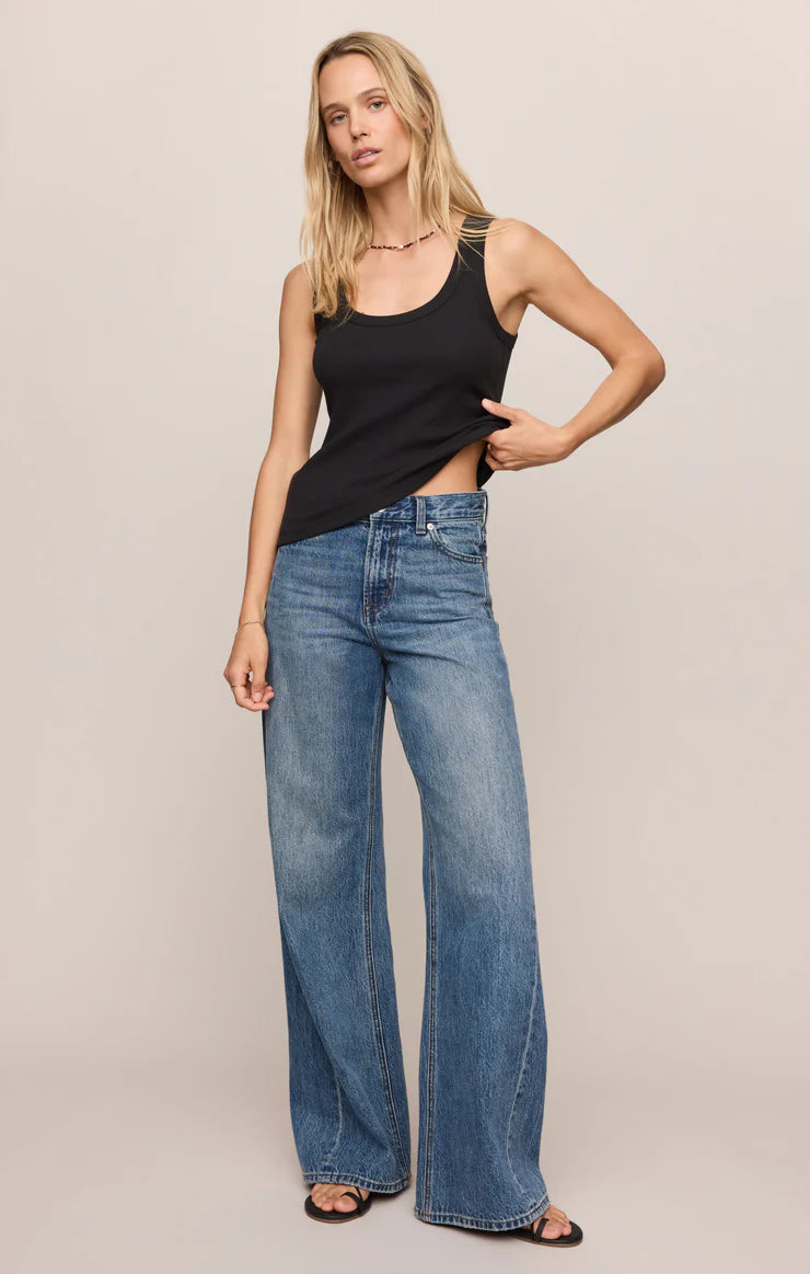 Black Rowe Rib Scoop Tank