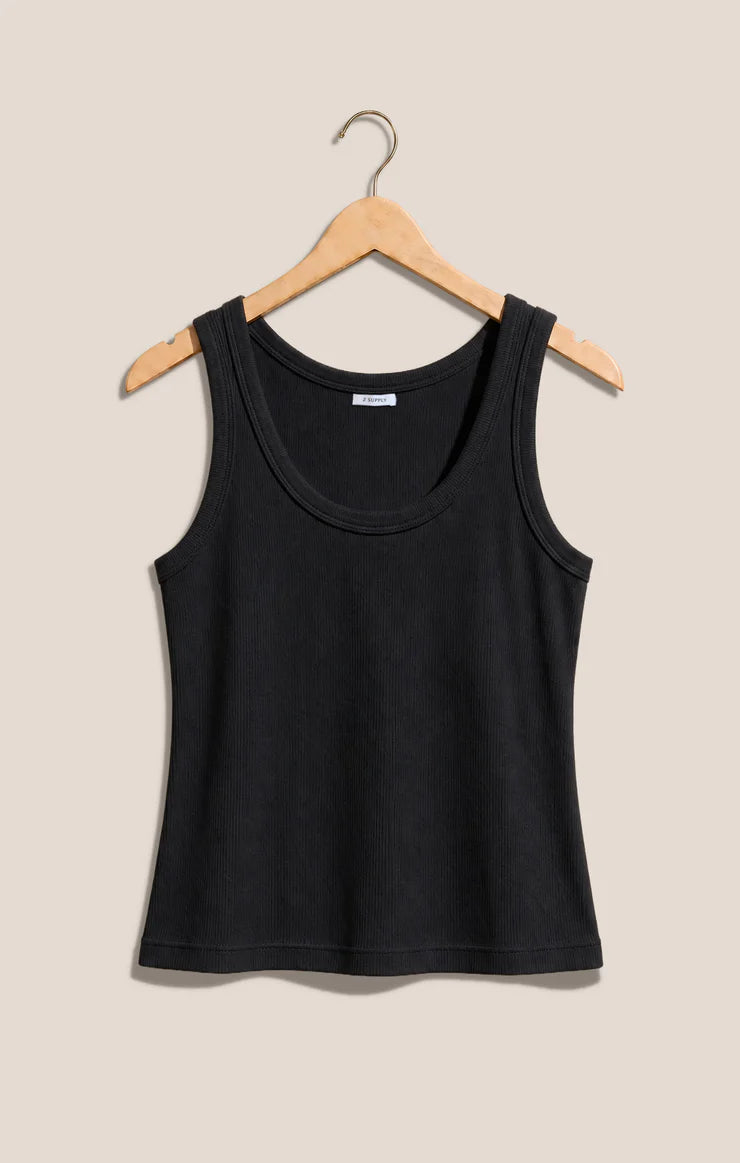 Black Rowe Rib Scoop Tank