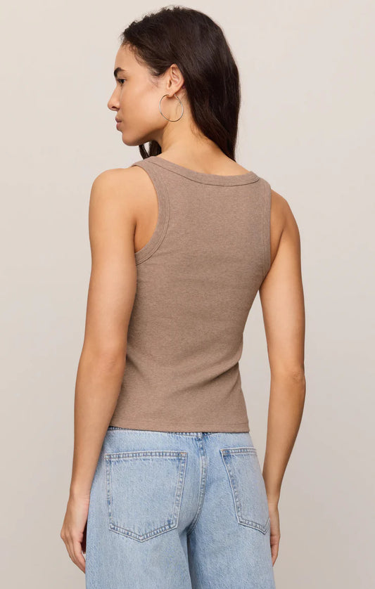 Heather Ash Rowe Rib Scoop Tank