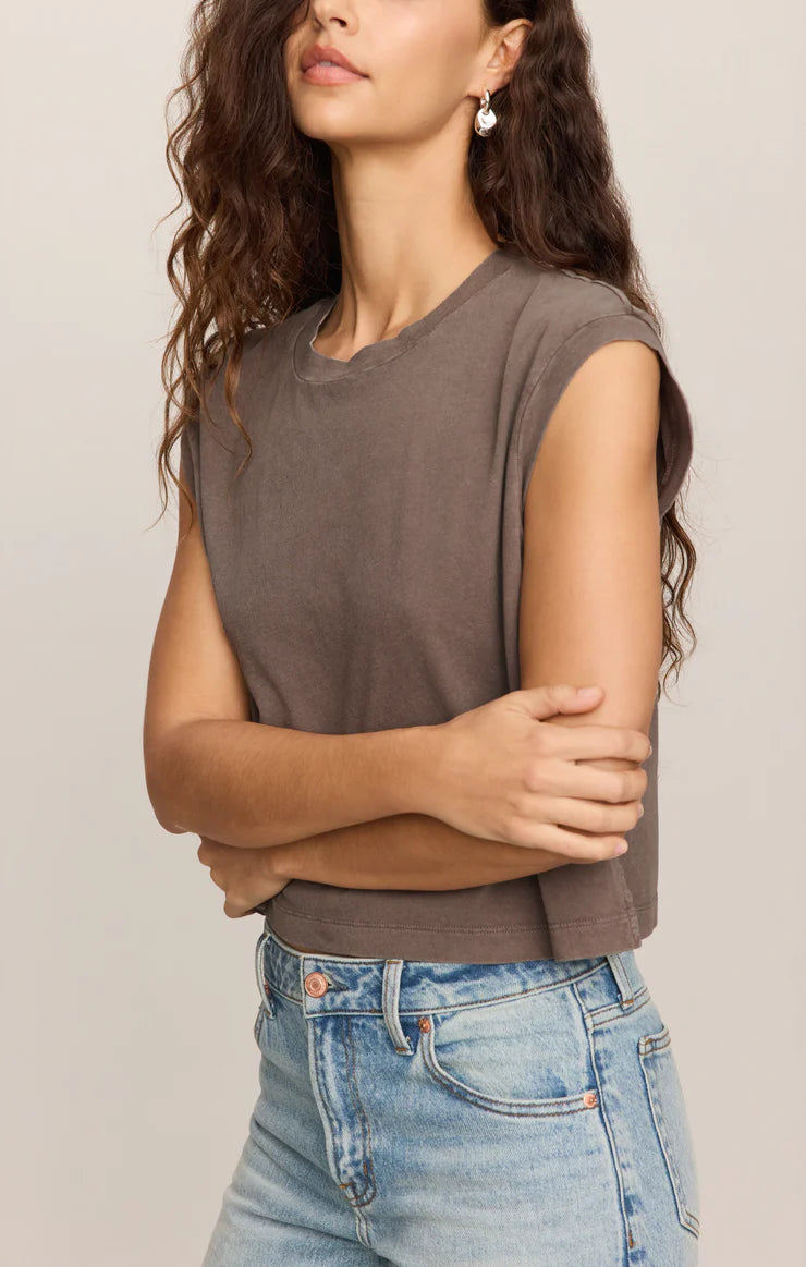 Pebble Coast Flex Cropped Muscle Tee