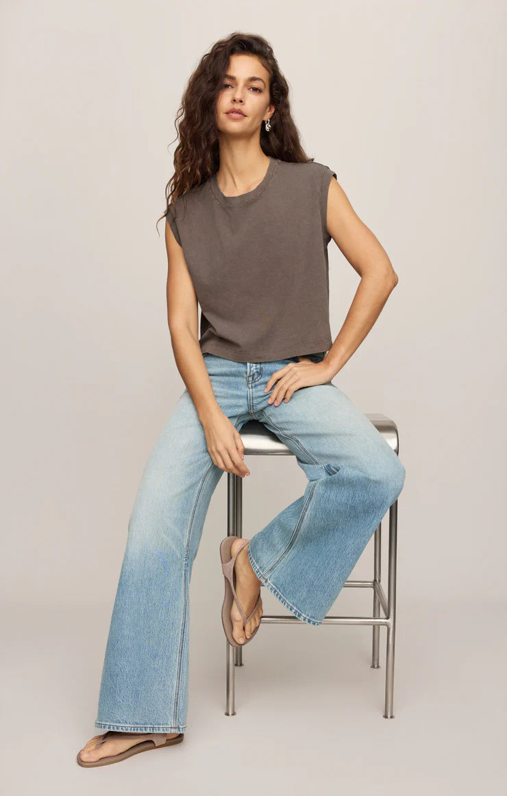 Pebble Coast Flex Cropped Muscle Tee