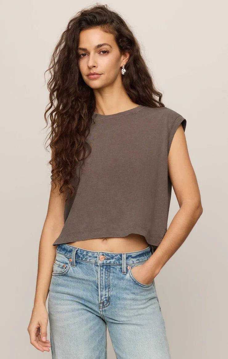 Pebble Coast Flex Cropped Muscle Tee