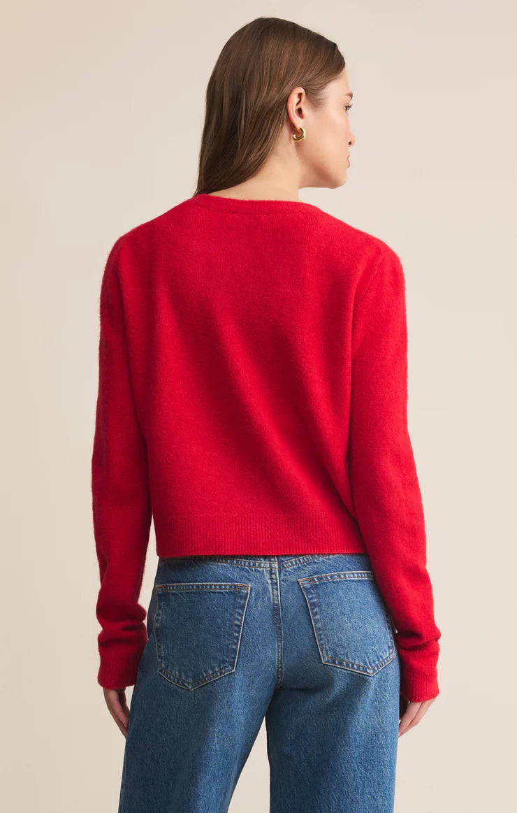 Medina Cozy Cardigan (Festive Red)