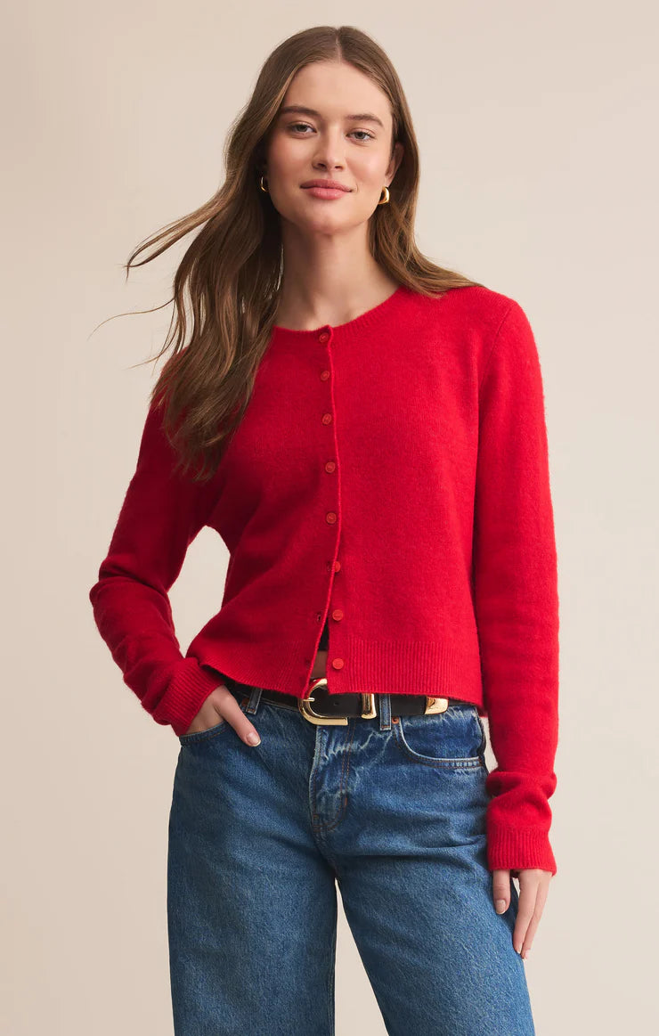 Medina Cozy Cardigan (Festive Red)