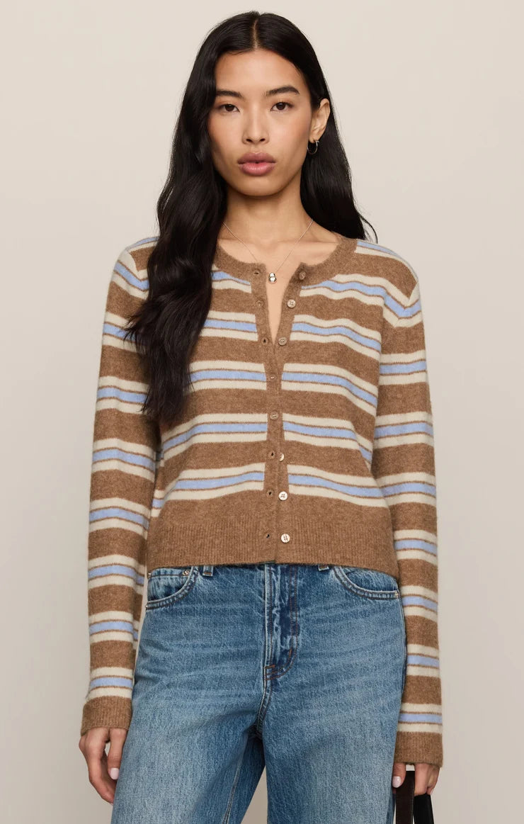 Golden Caramel Medina Cozy Stripe Cardigan