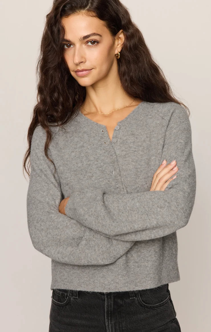Classic Heather Grey Westmont Henley Sweater