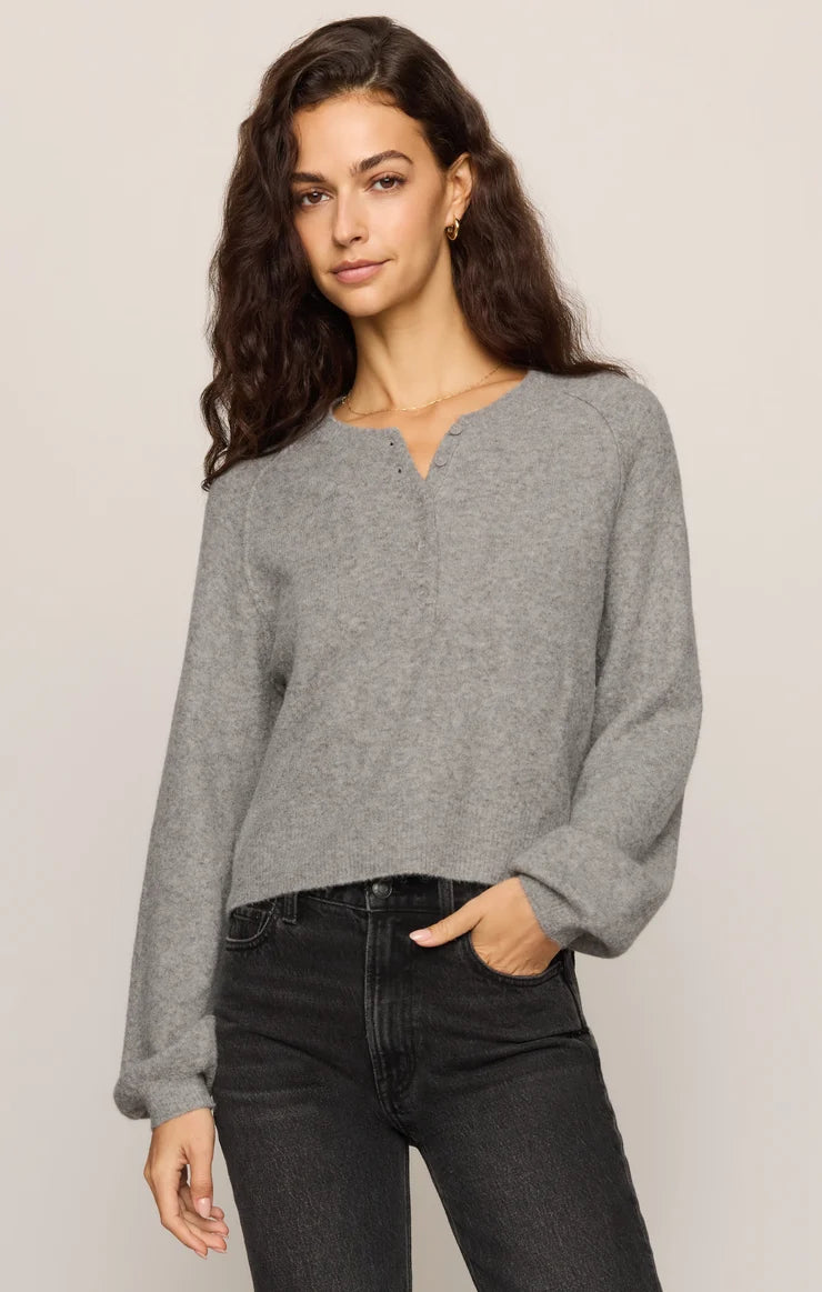 Classic Heather Grey Westmont Henley Sweater