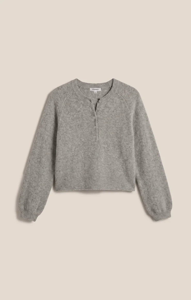 Classic Heather Grey Westmont Henley Sweater