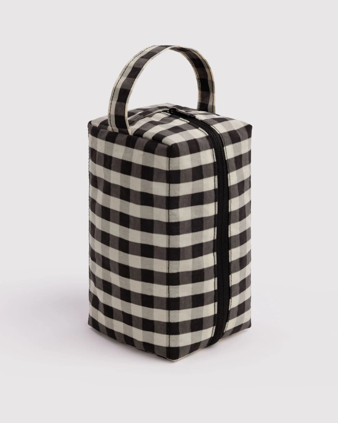 Black And Cream Gingham Dopp Kit