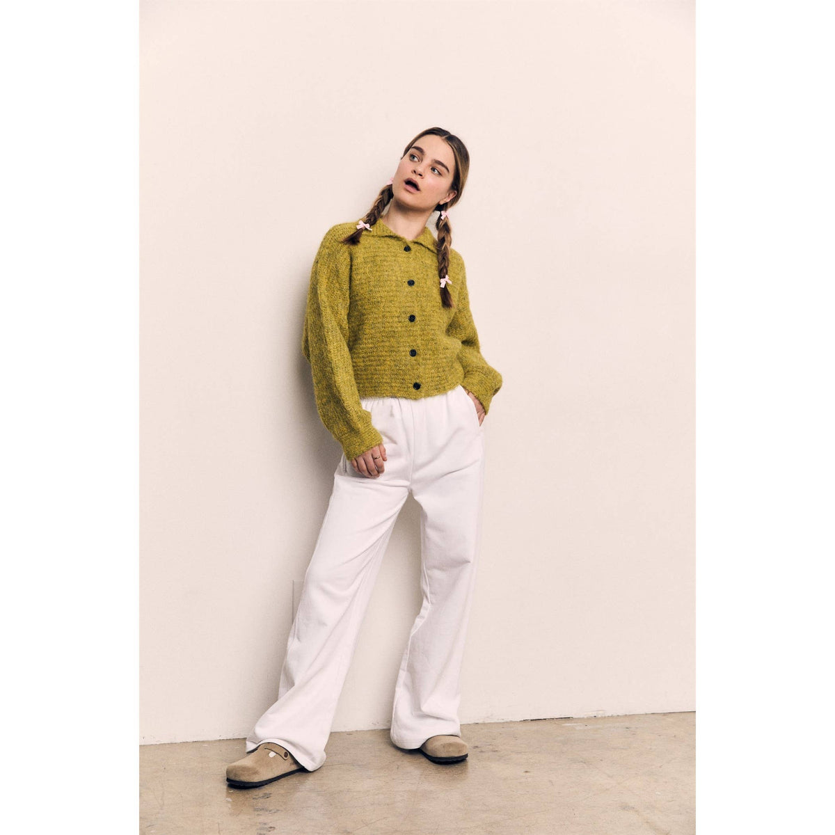 Chartreuse Mohair Cardigan