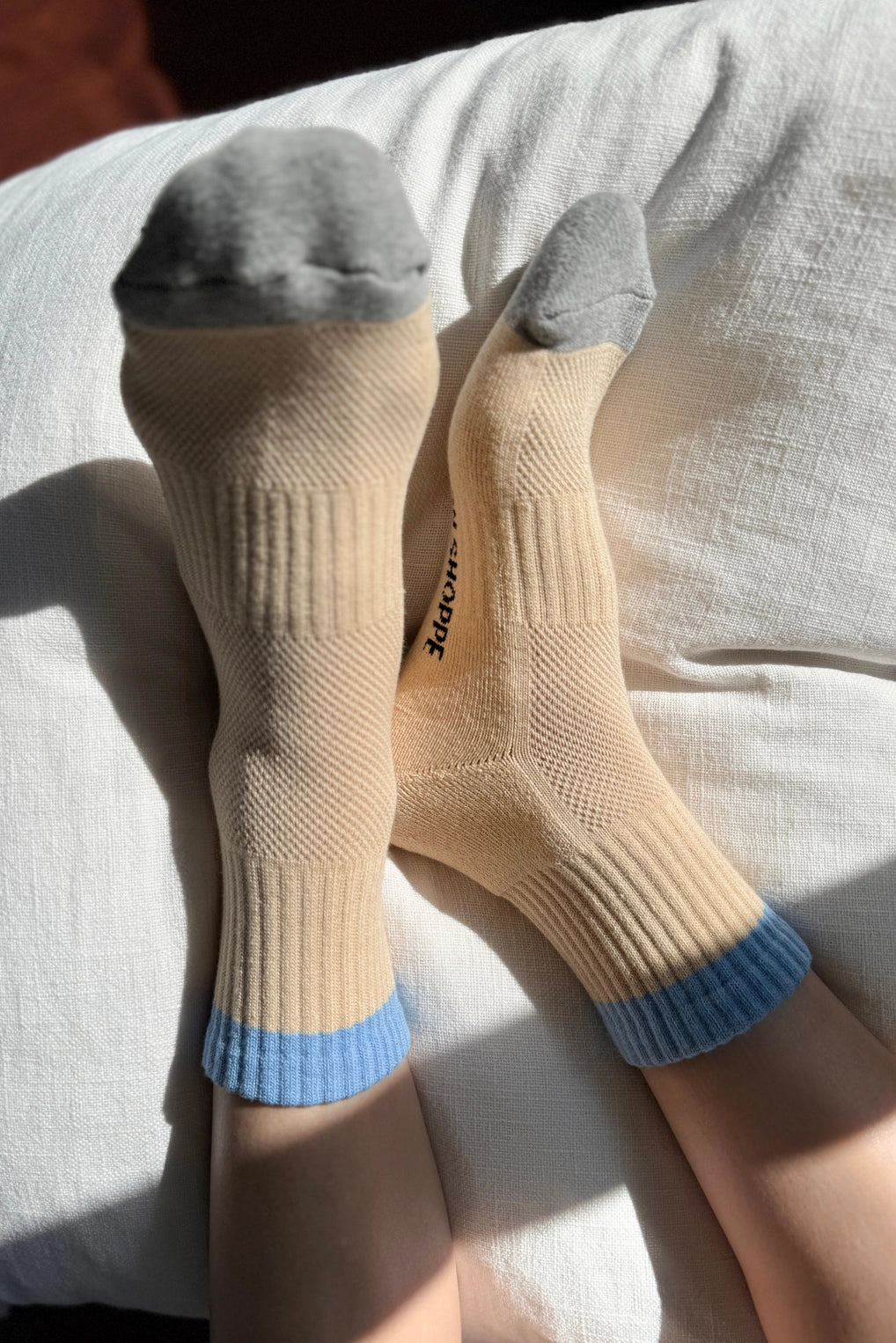 Color Block Girlfriend Socks (Yellow/Blue)