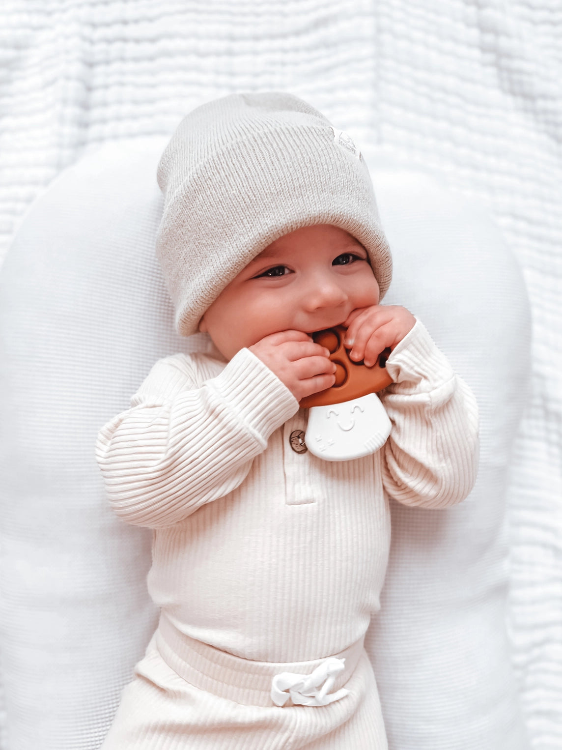 Mushroom Sensory Popper Toy + Teether
