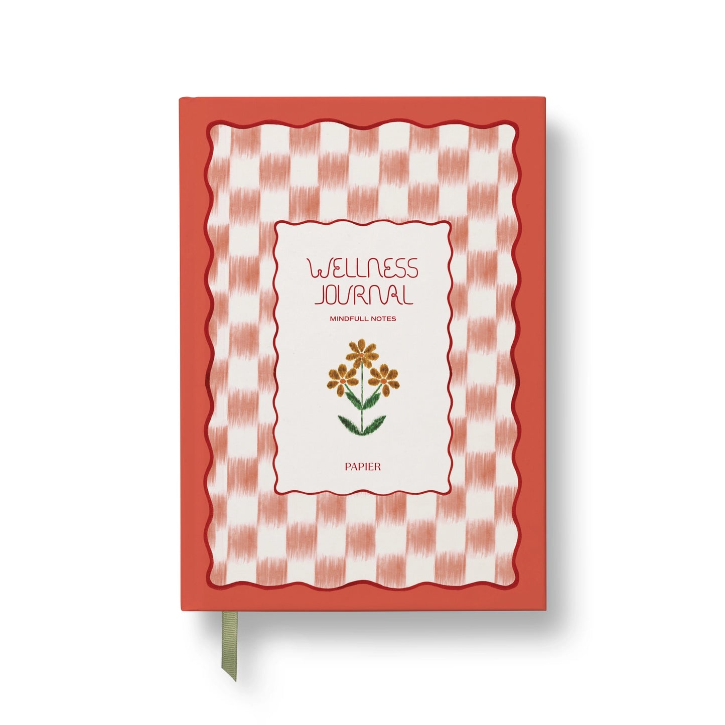 Guided Wellness Journal, A5 Hardcover - Floral Ikat