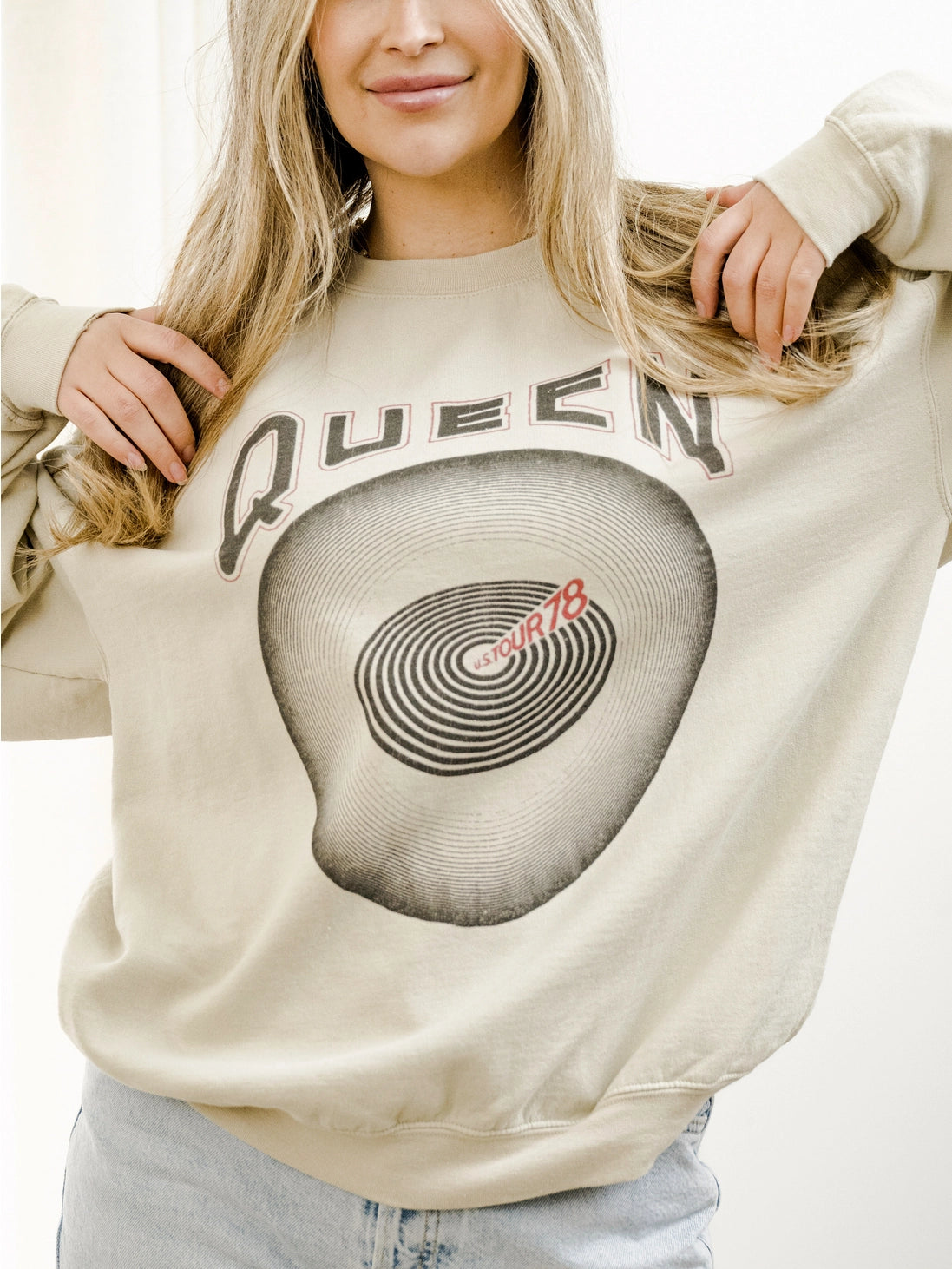 Queen Jazz Tour Sand Thrifted Licensed Graphic Sweatshirt