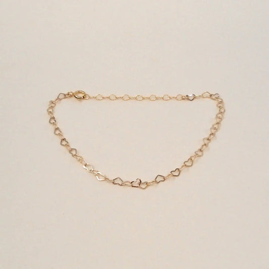 Heart Chain Bracelet (Gold Filled)