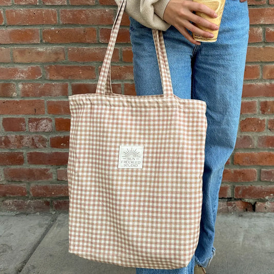 Chai Gingham Tote Bag