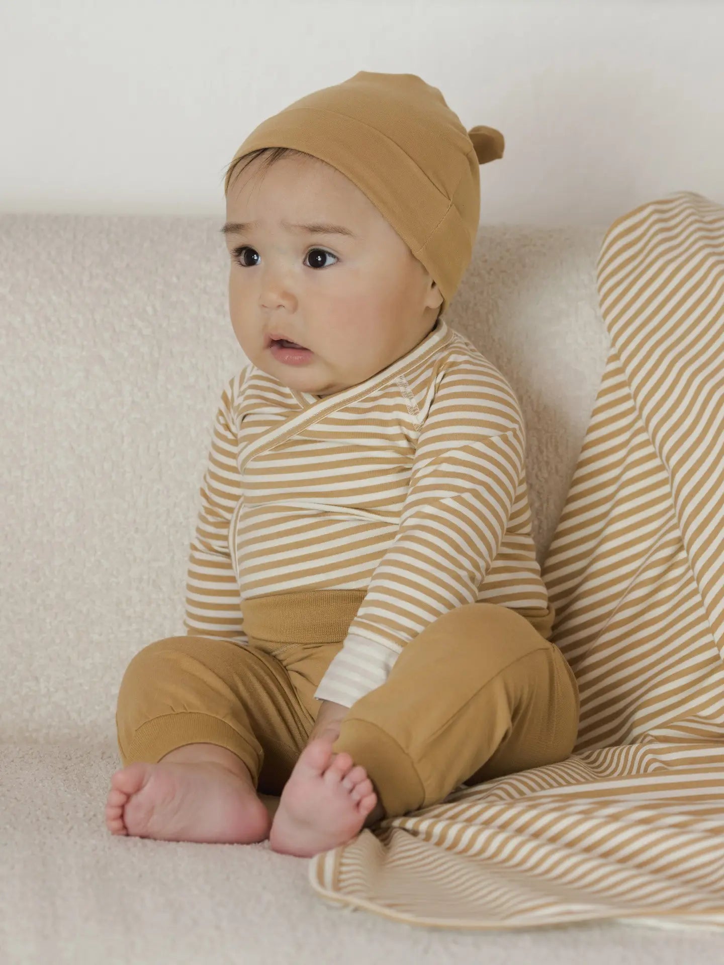 Baby Swaddle || Honey Stripe