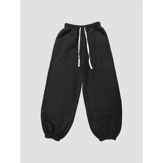 Wide Leg Jogger Pants (Washed Black)