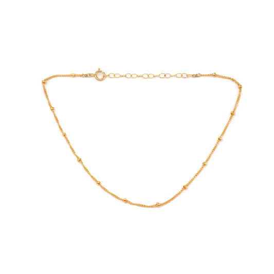 Gold Filled Dotted Chain Anklet