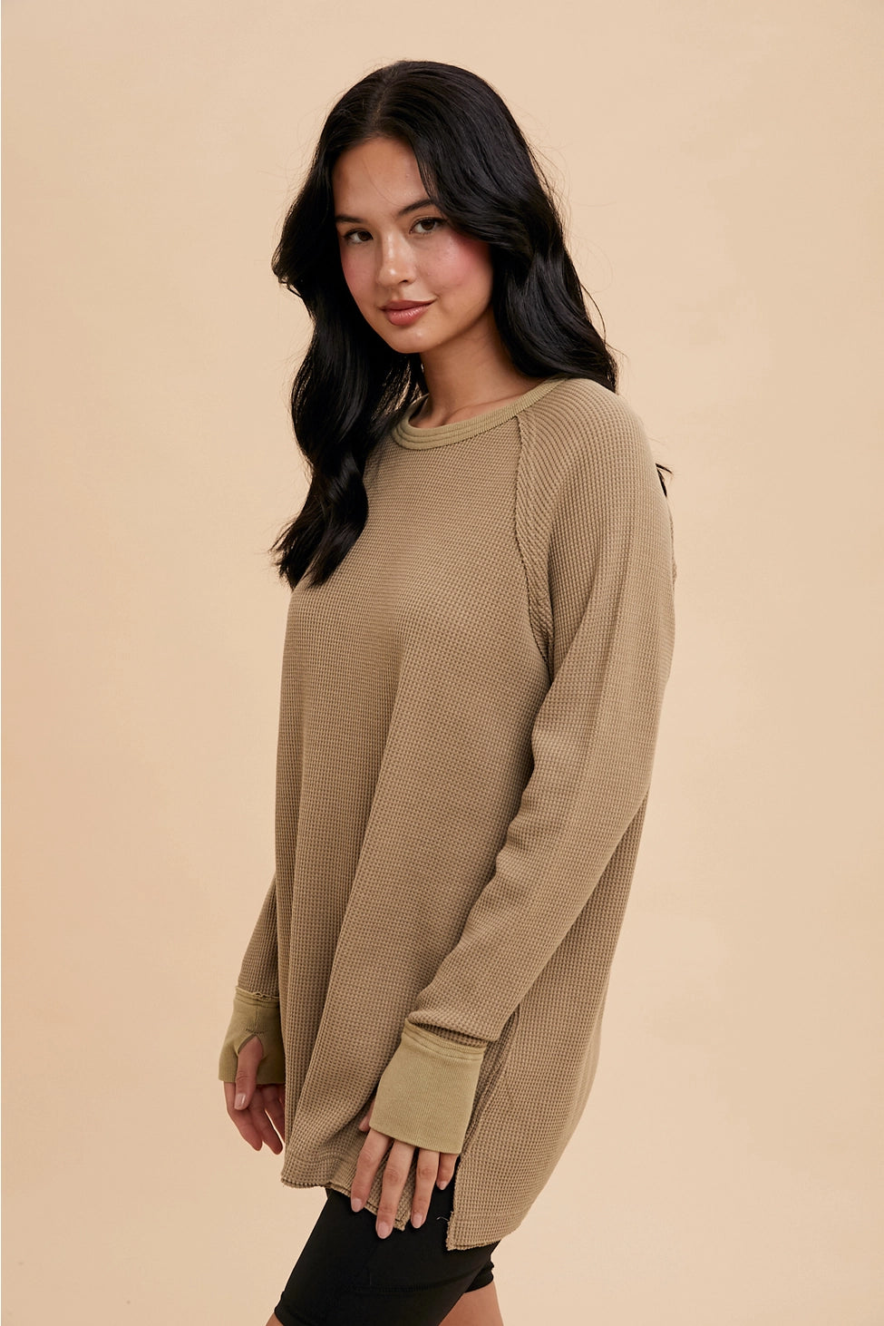 Waffle Pullover | Taupe