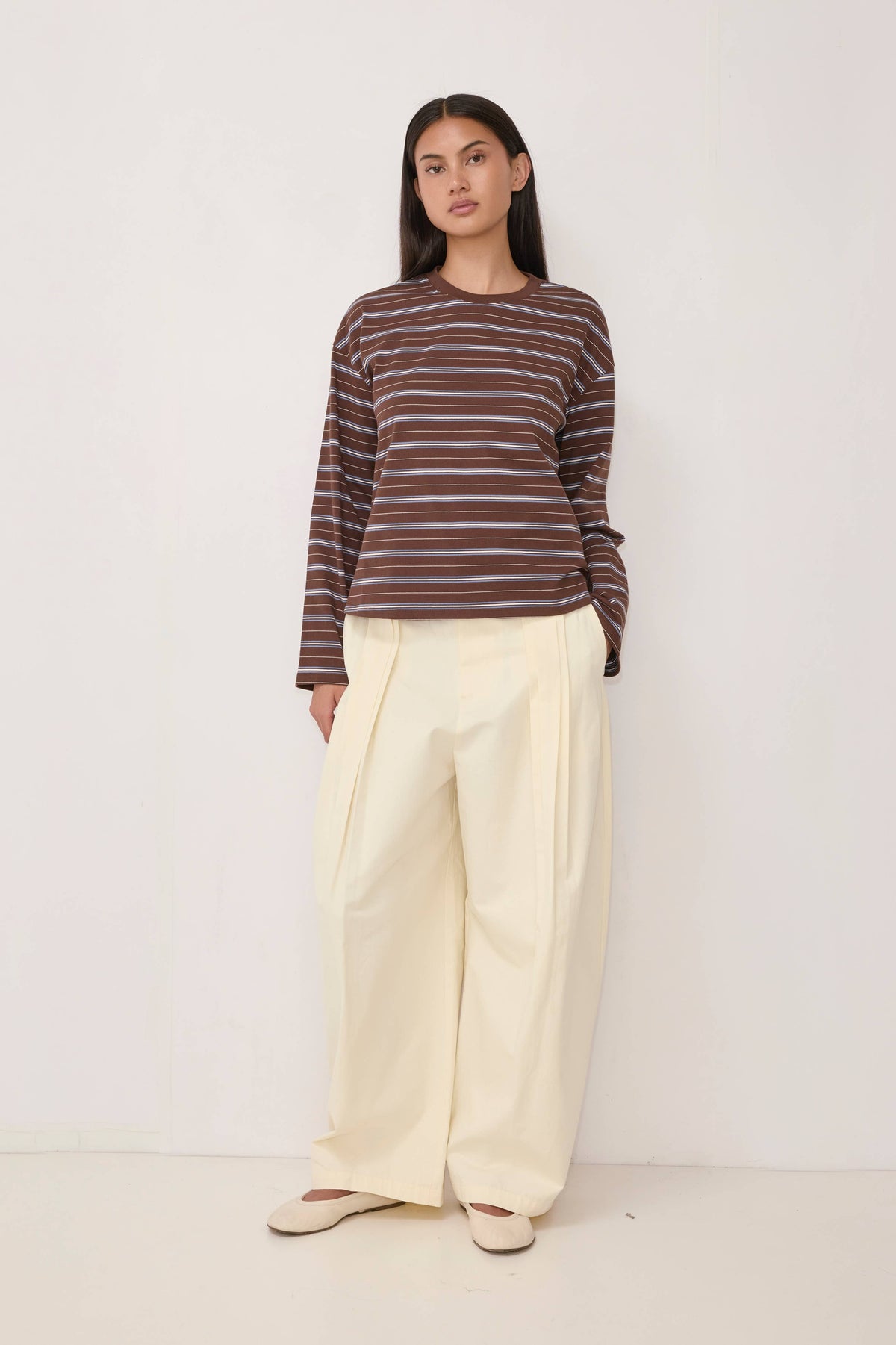 Brown Stripe Bailey Top