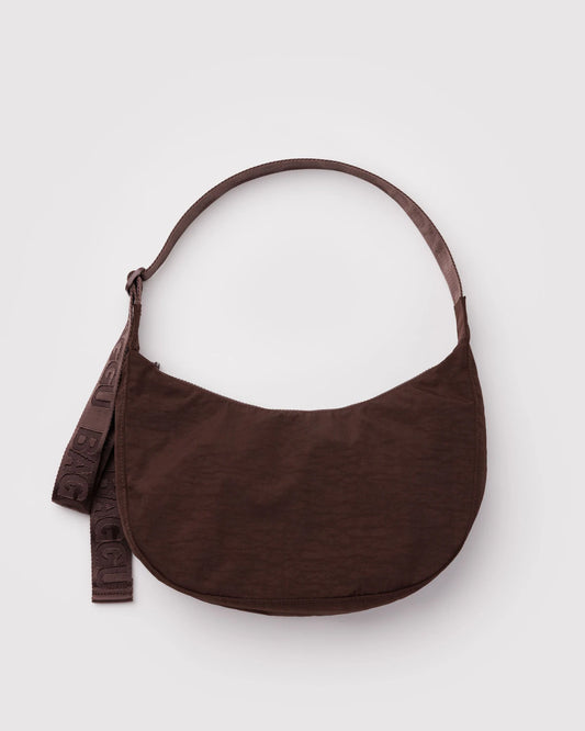 Medium Nylon Crescent Bag (Coffee)