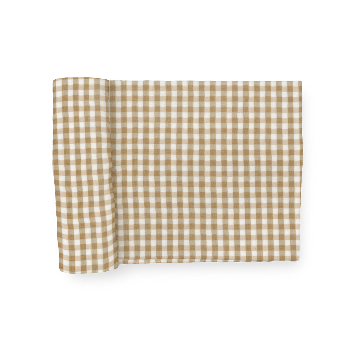 Stretch Knit Swaddle Blanket - Cinnamon Gingham