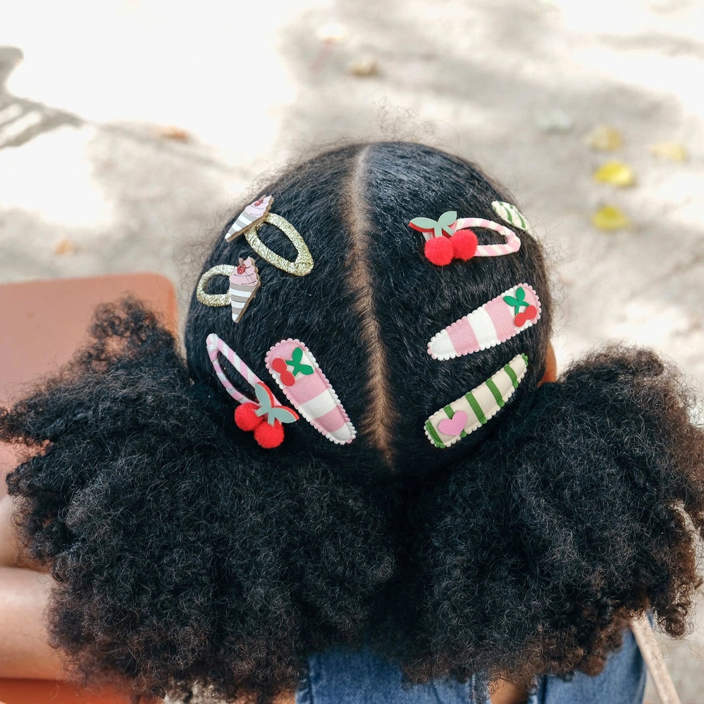 Cherry Kiss Stripy Clips