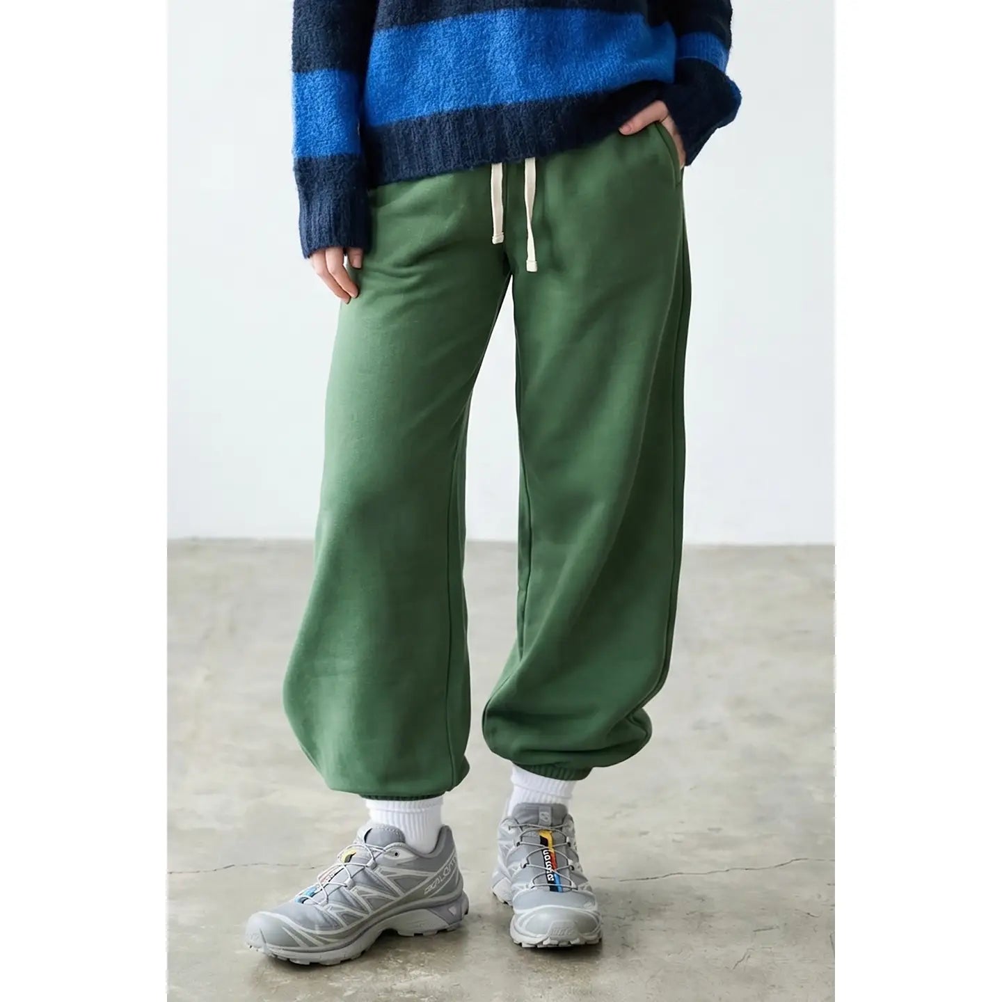Pre Shrunk Soft Cotton Terry Wide Jogger Pants