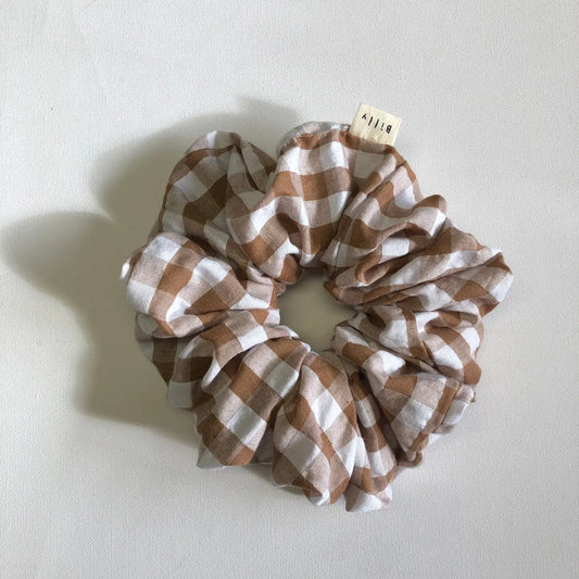 Gingham Scrunchies - Neutral