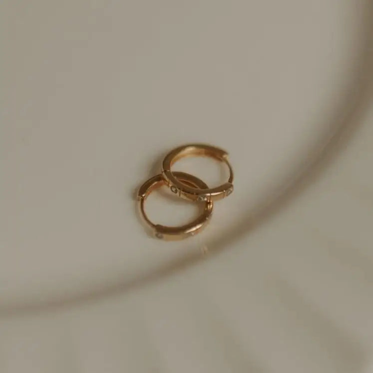 Diana Diamond Hoops (Gold)