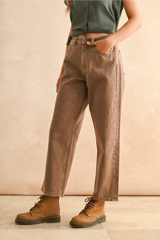 Mocha Washed Denim Pants