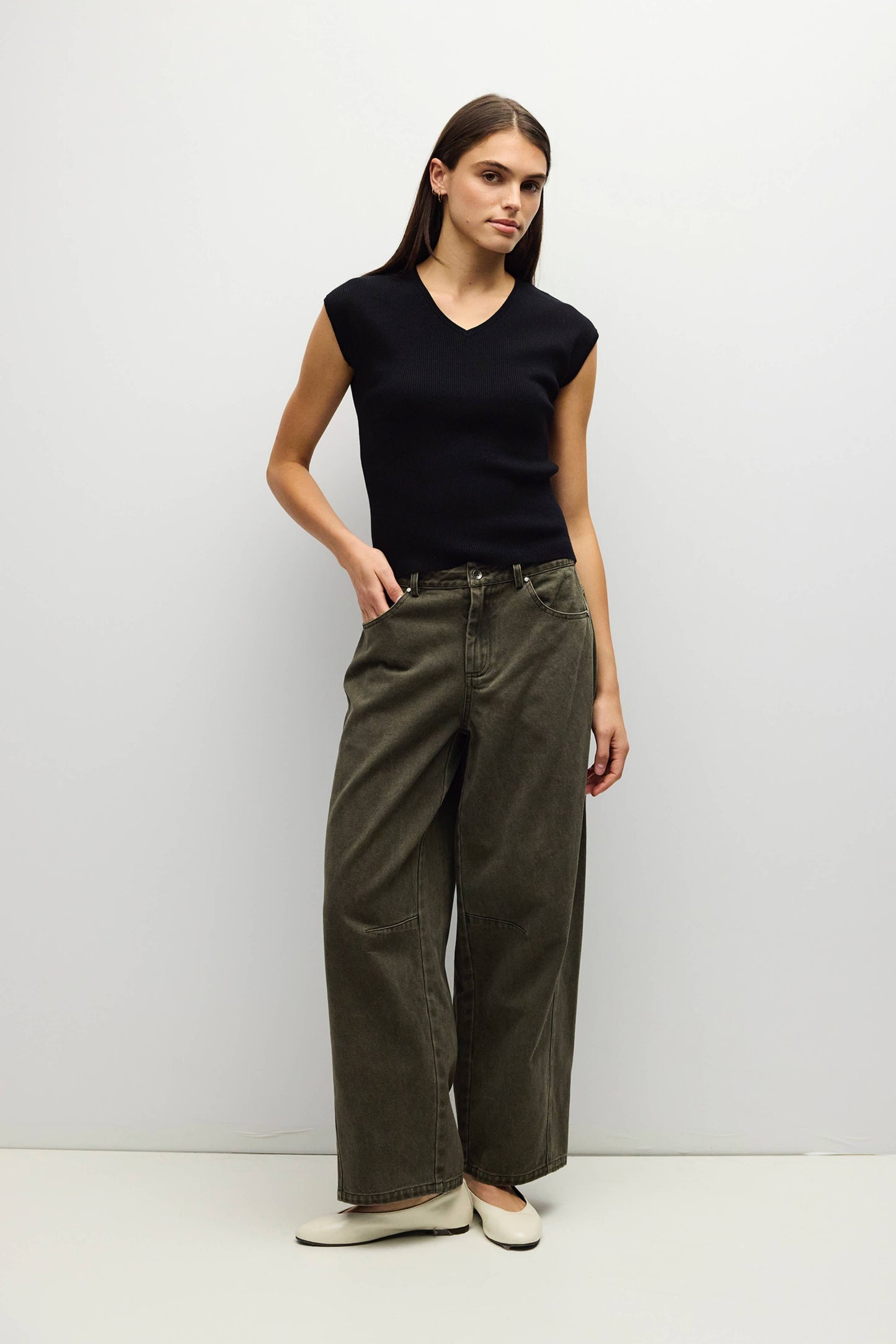 Olive Dixie Pants | Barrel Twill Pants