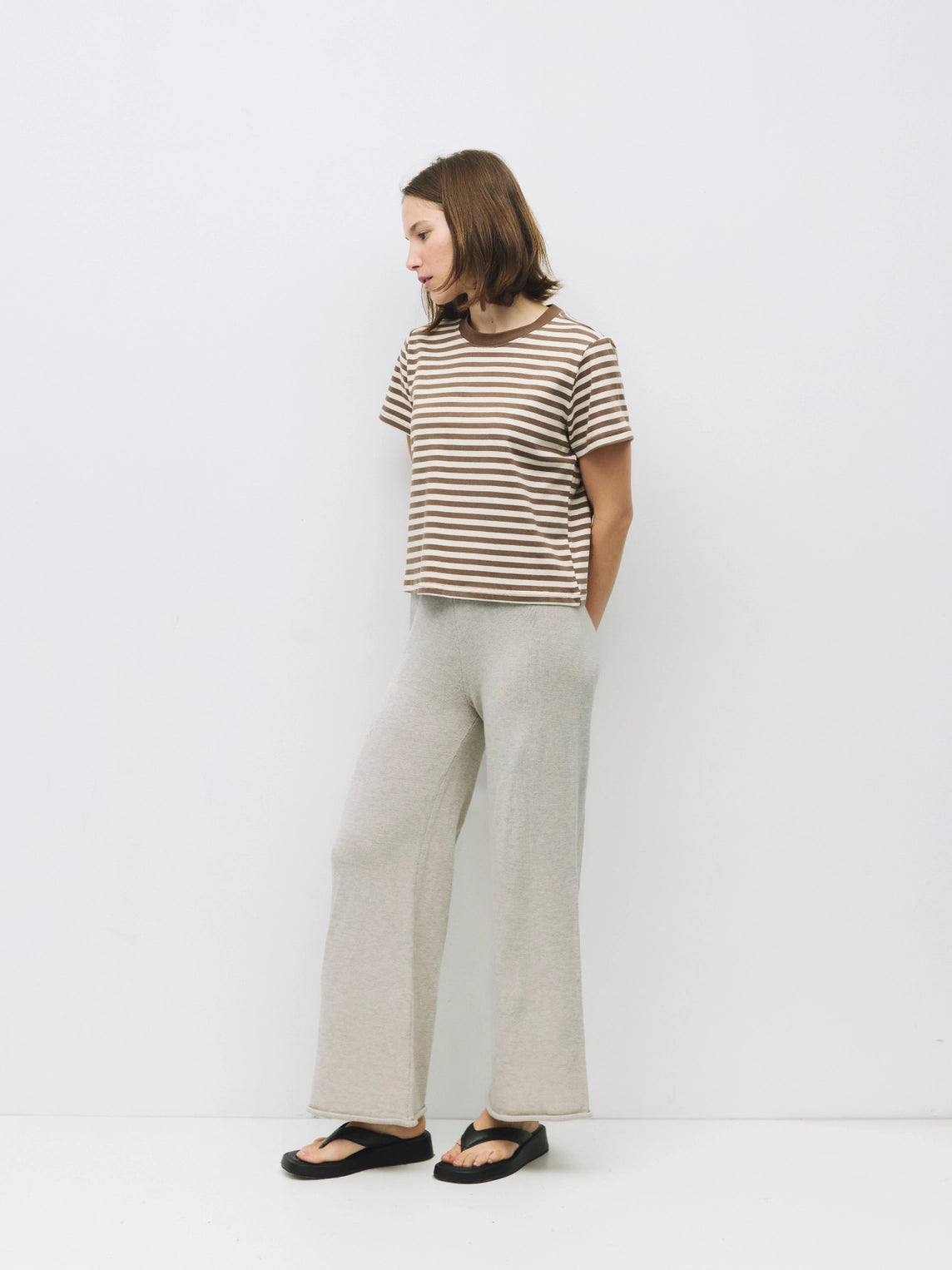 The Cooper Top | Striped T-Shirt Contrast with Neck Band