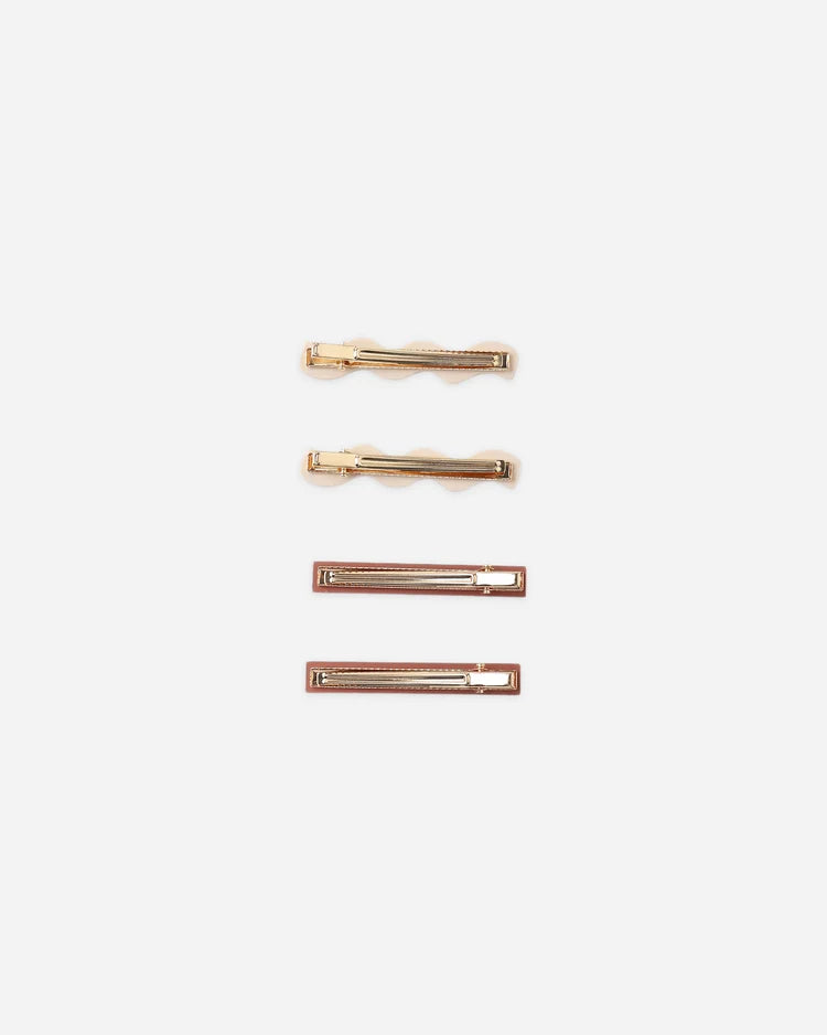 Wavy Clip Set Petal, Mulberry