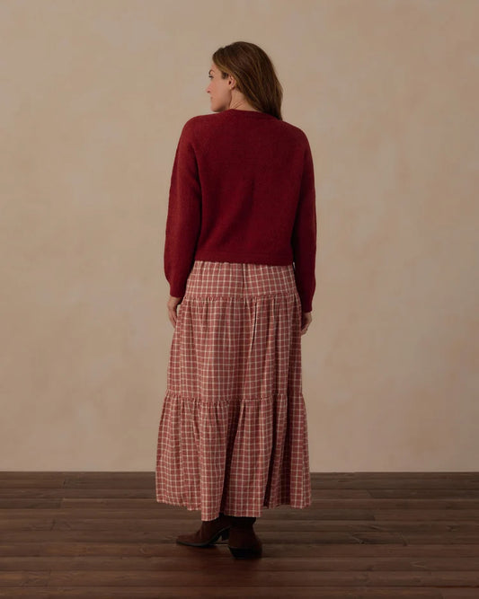 Women’s Tiered Midi Skirt - Vintage Plaid