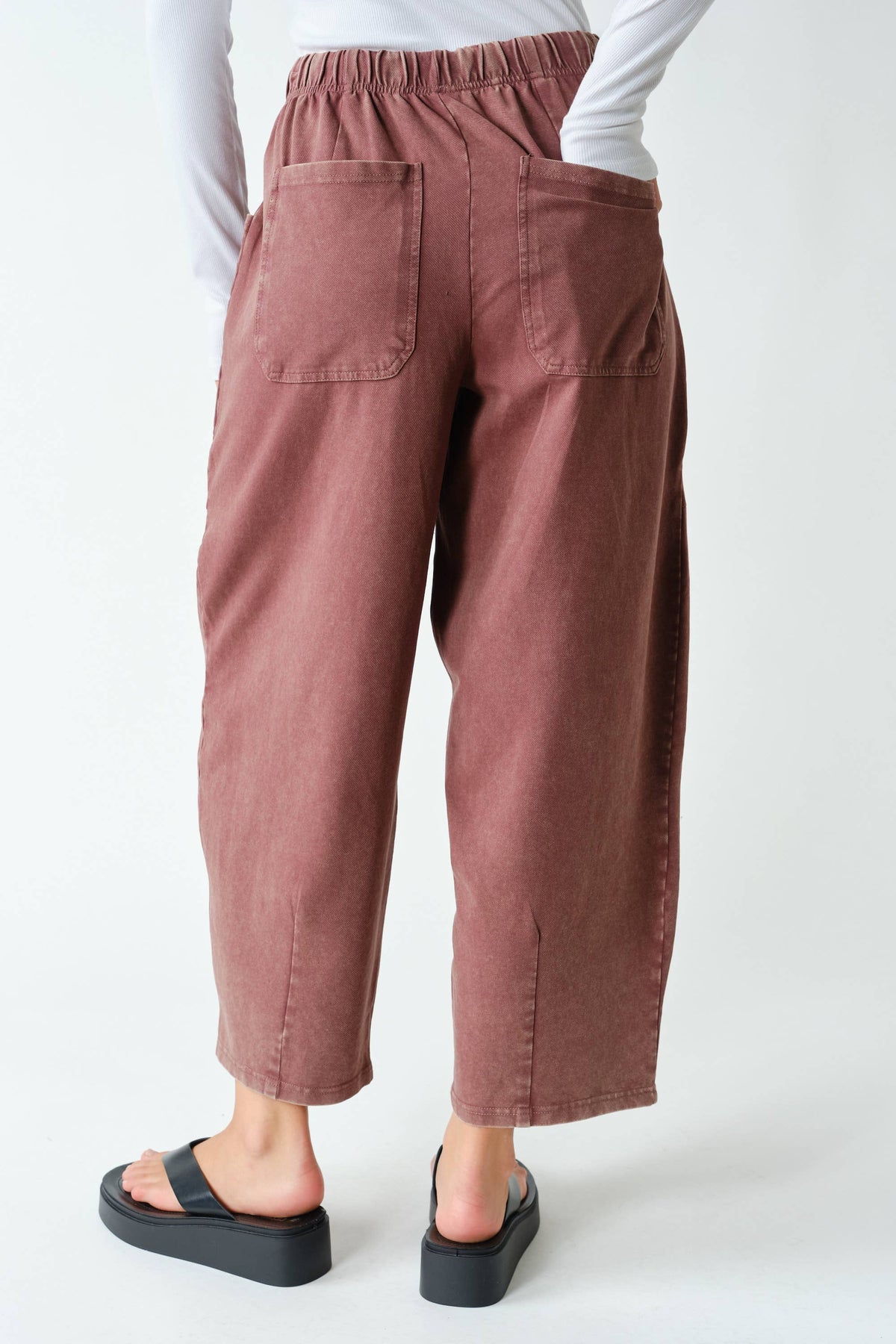 Vintage Wash Utility Barrel Leg Pants