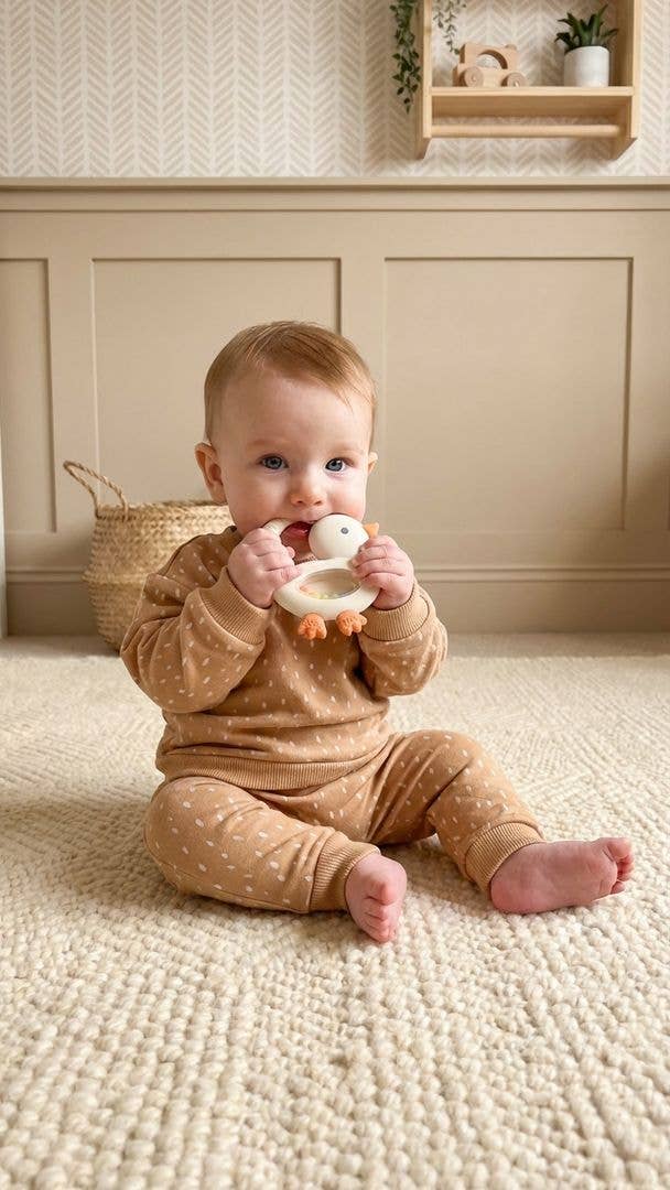 Goose Silicone Teether with Rattle