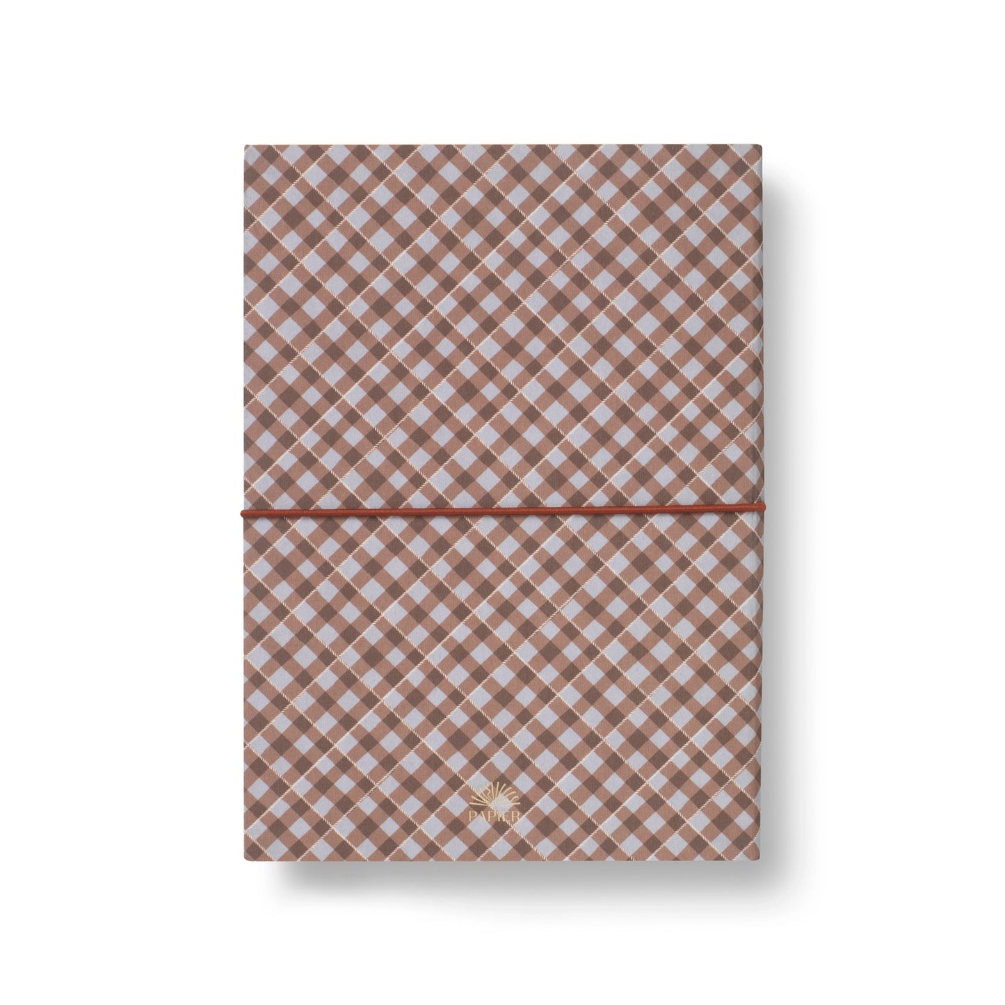 Fabric Lined Notebook, A5 Softcover - Petals & Plaid