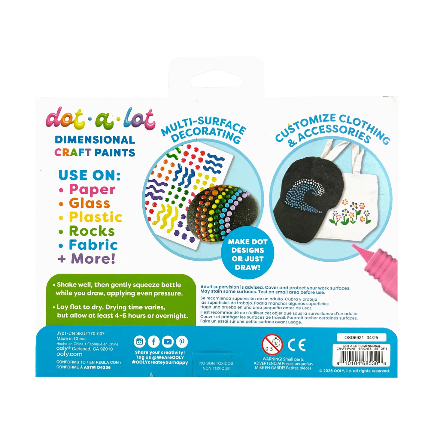 Dot-A-Lot: Dimensional Craft Paint - Bright (Set of 8)