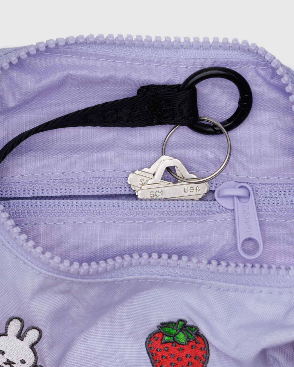 Small Nylon Crescent Bag -  Embroidered Miffy