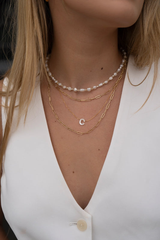 Gold Lily Link Necklace