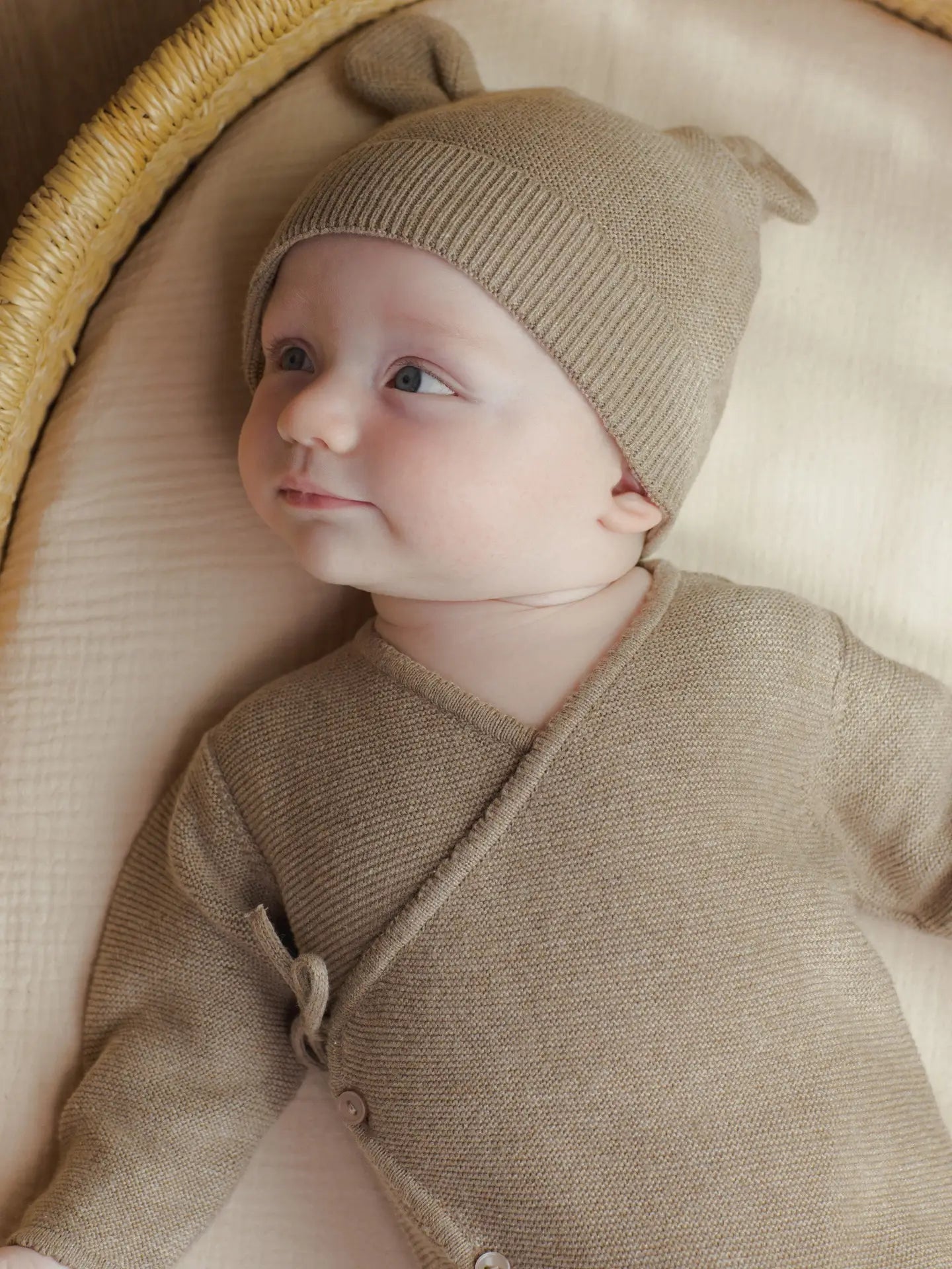 Wrap Knit Footie || Heathered Mocha