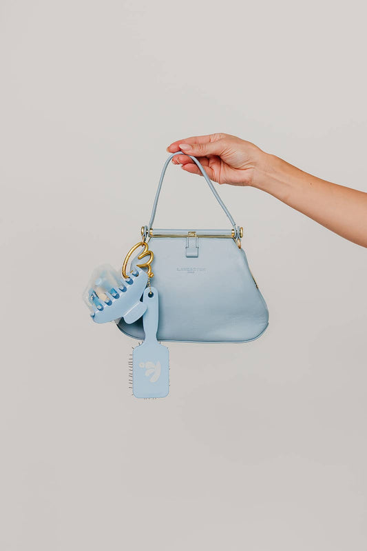 MINI SCALP TO ENDS BRUSH — TRAVEL-SIZE BRUSH: BABY BLUE