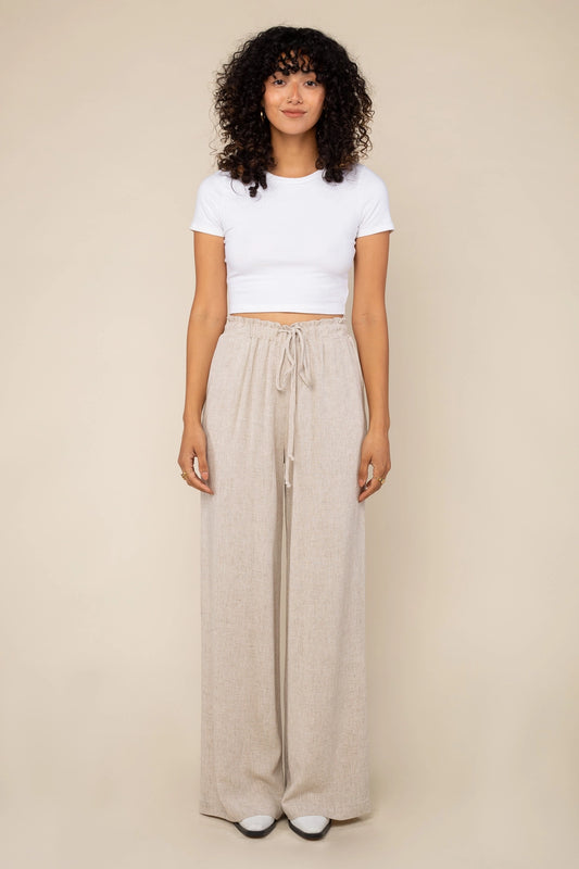 Cove Linen Pant | Wide Leg Full Length - Natural